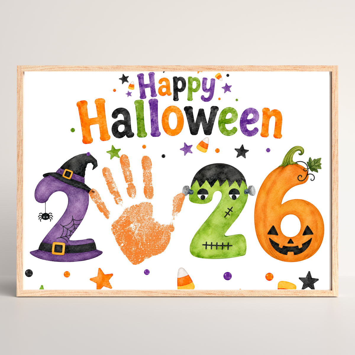 appy Halloween 2026 Handprint Craft Printable | Halloween Keepsake Activity for Kids | Preschool Halloween Craft | Daycare & Classroom Printable