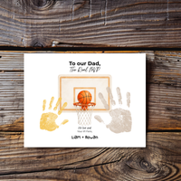 Basketball Handprint Craft for Dad, To Our Dad The Real MVP Printable, Father’s Day Basketball Keepsake from Kids, Sports Dad Gift