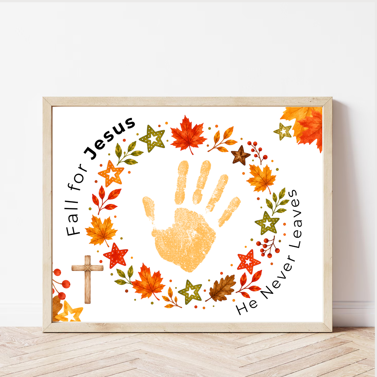 Fall for Jesus Handprint Wreath Craft | Christian Fall Printable | Preschool Autumn Keepsake
