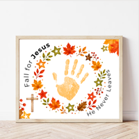 Fall for Jesus Handprint Wreath Craft | Christian Fall Printable | Preschool Autumn Keepsake