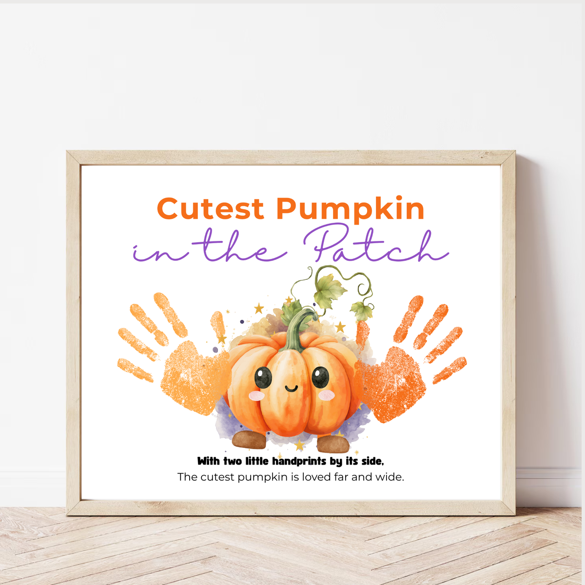Pumpkin Handprint Craft Printable | Cutest Pumpkin in the Patch | Fall Keepsake Activity for Preschool & Kindergarten