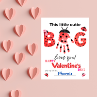 Valentine’s Day Handprint Craft Printable for Kids | Ladybug Valentine Keepsake | Valentine Art PDF