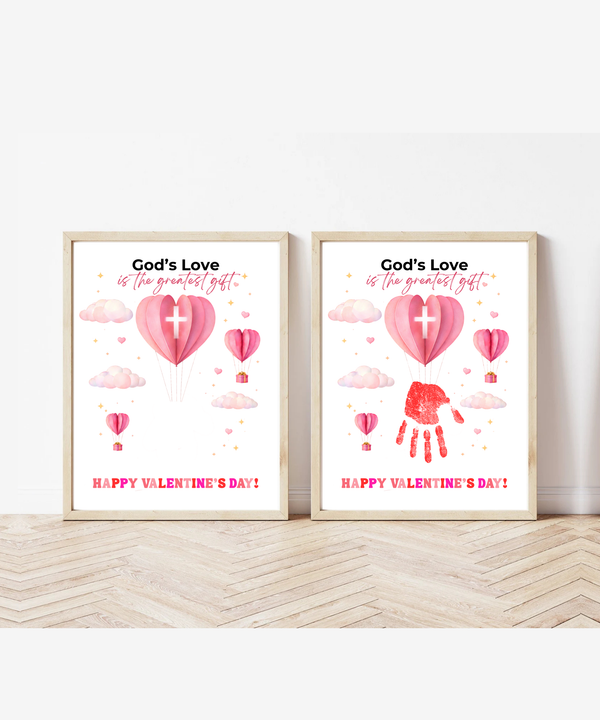 Valentine’s Day Handprint Craft Printable for Kids | Faith-Inspired Keepsake | God’s Love Is the Greatest Gift