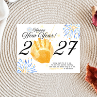 Happy New Year 2027 Handprint Craft Printable | New Year's Eve Keepsake | Preschool New Year Activity | January Classroom Craft | Winter Handprint Art