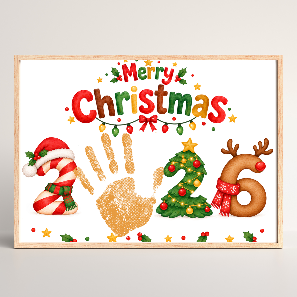 Christmas 2026 Handprint Craft & Coloring Page | Merry Christmas Keepsake Printable for Kids