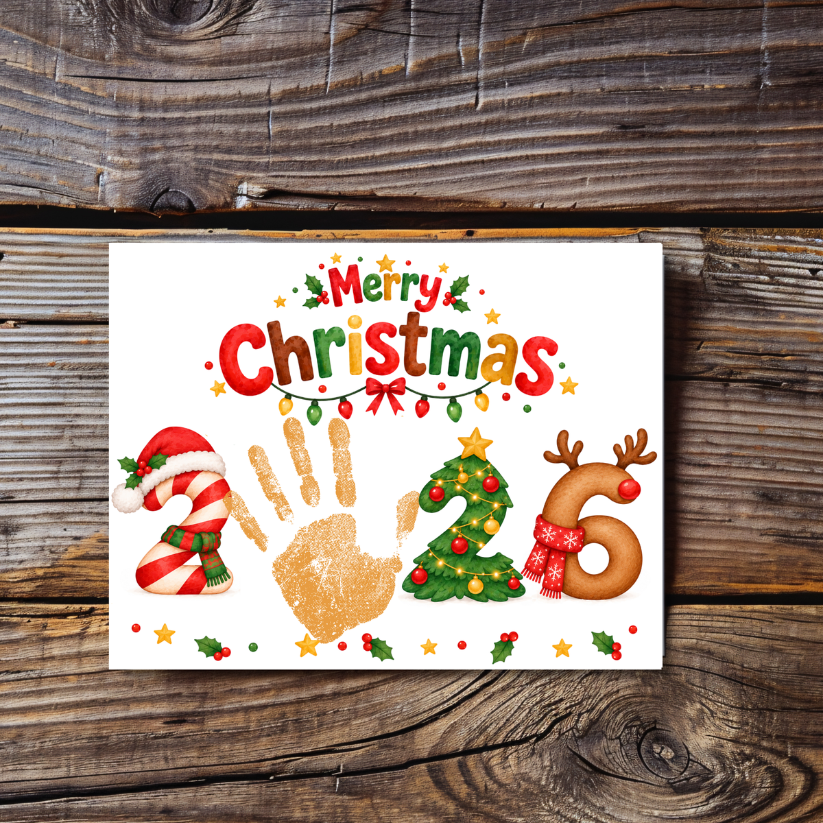 Christmas 2026 Handprint Craft & Coloring Page | Merry Christmas Keepsake Printable for Kids