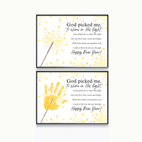 Christian New Year's Handprint Craft Printable | God Picked Me to Shine in His Light | Faith New Year Keepsake | Christian New Year Activity | Kids Bible Craft