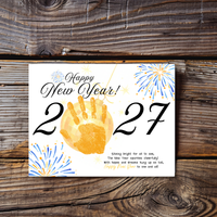 Happy New Year 2027 Handprint Craft Printable | New Year's Eve Keepsake | Preschool New Year Activity | January Classroom Craft | Winter Handprint Art