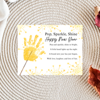 Pop, Sparkle, Shine Happy New Year Poem Handprint Craft | New Year's Eve Sparkler Printable | Preschool New Year Keepsake | Holiday Handprint Activity