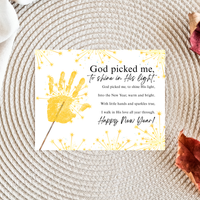Christian New Year's Handprint Craft Printable | God Picked Me to Shine in His Light | Faith New Year Keepsake | Christian New Year Activity | Kids Bible Craft