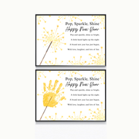 Pop, Sparkle, Shine Happy New Year Poem Handprint Craft | New Year's Eve Sparkler Printable | Preschool New Year Keepsake | Holiday Handprint Activity