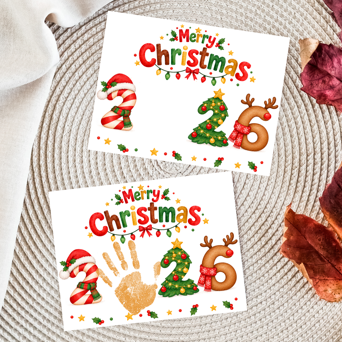 Christmas 2026 Handprint Craft & Coloring Page | Merry Christmas Keepsake Printable for Kids
