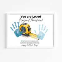 Father’s Day Handprint Craft Printable | You Are Loved Beyond Measure | Measuring Tape Keepsake Gift from Kids | DIY Dad Gift