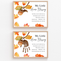 My Little Acorn Blessing Handprint Craft Printable | Christian Fall Keepsake | Preschool Acorn Handprint Activity