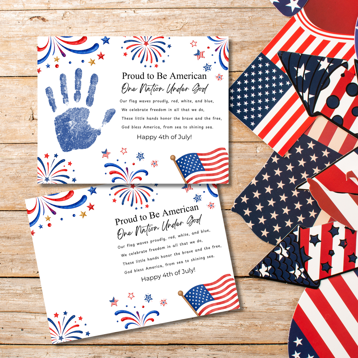 Christian 4th of July Handprint Craft for Kids | One Nation Under God Patriotic Preschool & Kindergarten Activity