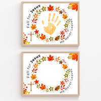 Fall for Jesus Handprint Wreath Craft | Christian Fall Printable | Preschool Autumn Keepsake