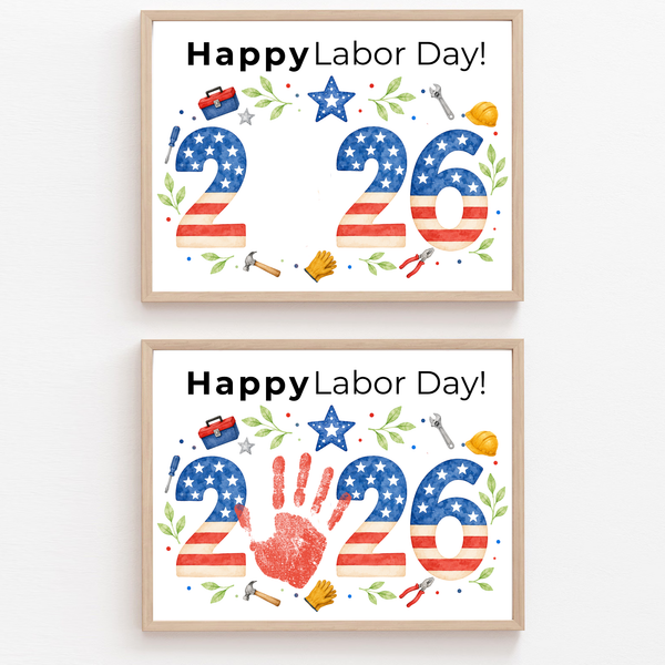 Happy Labor Day 2026 Handprint Craft | Printable Labor Day Keepsake for Preschool & Kindergarten