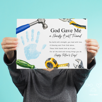 Christian Father Figure Handprint Craft Printable | God Gave Me a Handy Best Friend | Faith-Based Keepsake Gift for Dad Grandpa Uncle Mentor