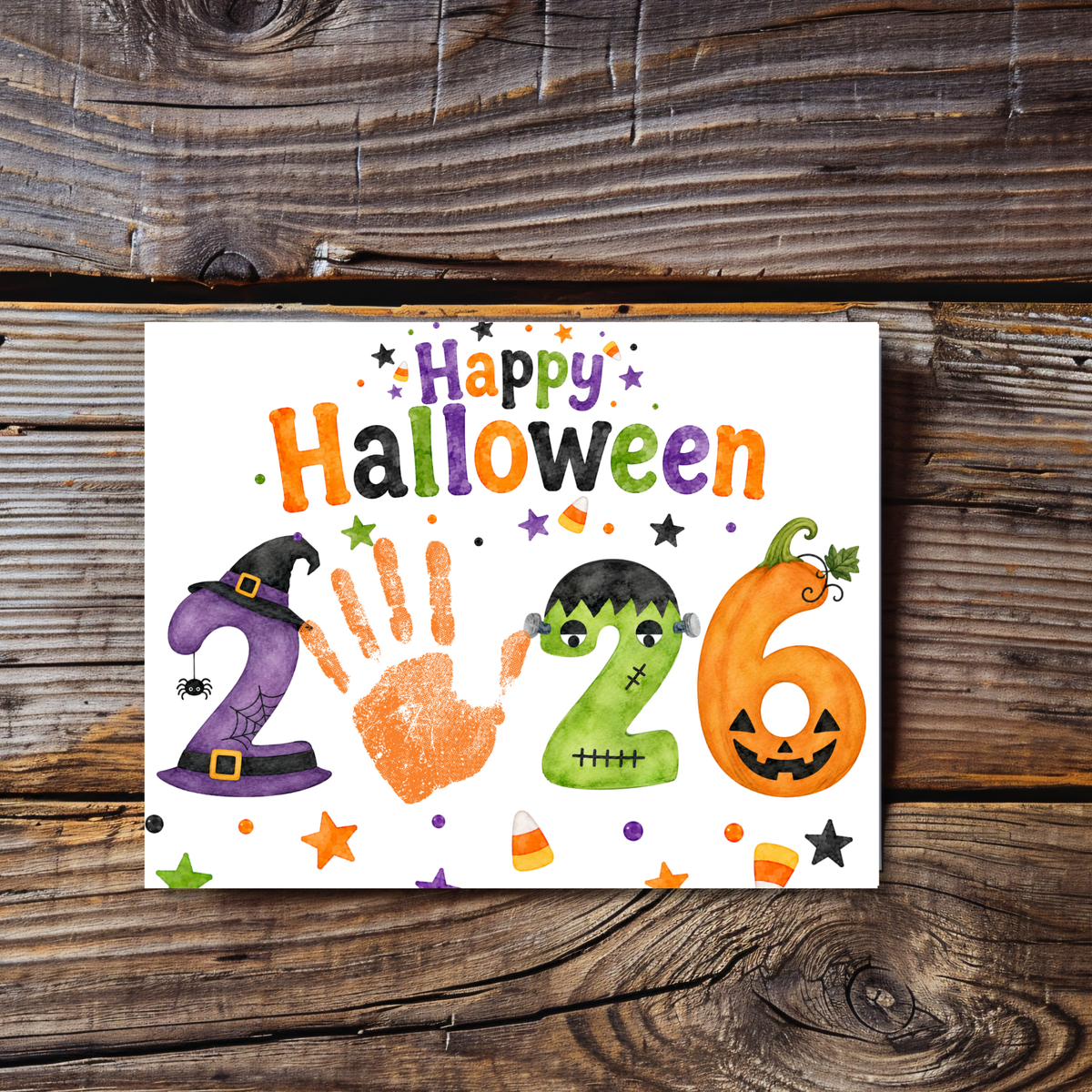 appy Halloween 2026 Handprint Craft Printable | Halloween Keepsake Activity for Kids | Preschool Halloween Craft | Daycare & Classroom Printable