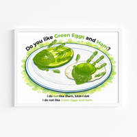 Green Eggs and Ham Handprint Craft Printable | Kids Reading Activity | Literacy Art Keepsake PDF