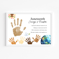 Juneteenth Courage & Freedom Handprint Craft Printable | Juneteenth Activity for Kids | Diversity & Inclusion Keepsake