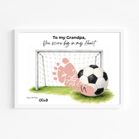 Soccer Grandpa Footprint Craft Printable, To My Grandpa You Score Big in My Heart, Grandpa Soccer Keepsake Gift, Sports Grandpa Gift from Kids