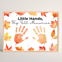 Fall Handprint Craft Printable | Little Hands Big Fall Memories | Autumn Keepsake Activity for Preschool & Kindergarten