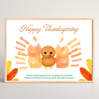 Happy Thanksgiving Turkey Handprint Craft Printable | Thanksgiving Handprint Keepsake | Preschool Fall Activity PDF