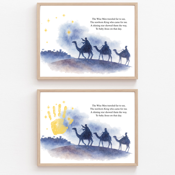 Christian Three Wise Men Handprint Craft Printable | Wise Men Christmas Keepsake | Nativity Handprint Activity | Epiphany Craft | Sunday School Christmas Printable