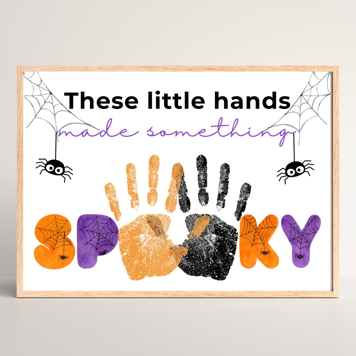 Halloween Handprint Craft Printable | These Little Hands Made Something Spooky | Halloween Keepsake for Kids | Preschool & Daycare Craft