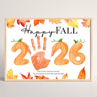 First Day of Fall Handprint Craft Printable 2026, Baby's First Fall Keepsake, Preschool Autumn Activity, Pumpkin Number Craft, Fall Classroom Decor