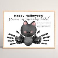 Happy Halloween Bat Handprint Craft Printable | Spooky Bat Keepsake for Kids | Preschool Halloween Activity | Daycare & Classroom Craft