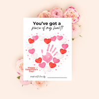 Valentine’s Day Handprint Craft Printable | “You’ve Got a Piece of My Heart” Keepsake Art | Candy Heart PDF