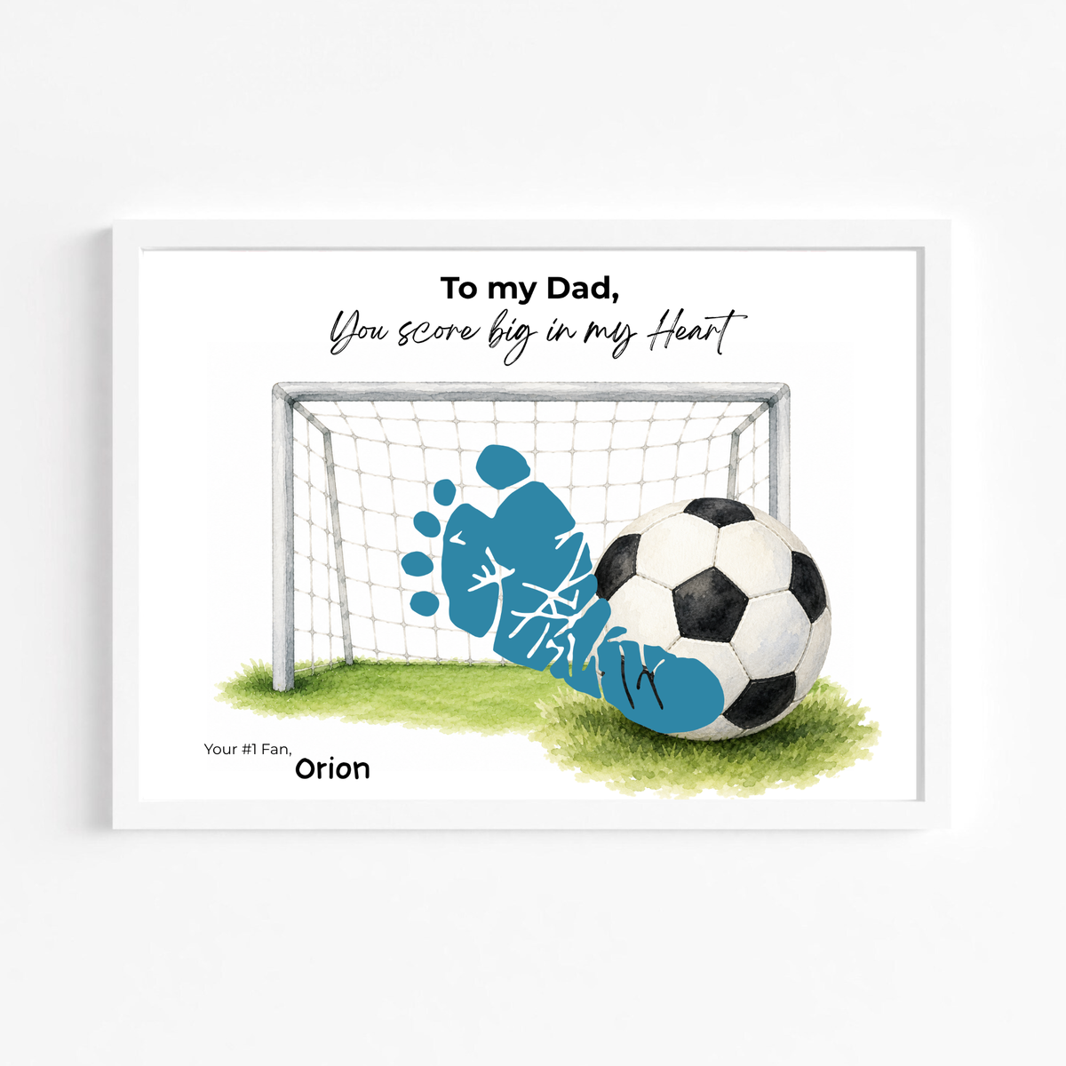Soccer Father’s Day Footprint Craft Printable, To My Dad You Score Big in My Heart, Soccer Keepsake Gift from Kids, Sports Dad Father’s Day Craft
