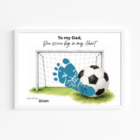 Soccer Father’s Day Footprint Craft Printable, To My Dad You Score Big in My Heart, Soccer Keepsake Gift from Kids, Sports Dad Father’s Day Craft