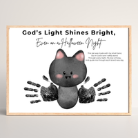 Christian Halloween Bat Handprint Craft Printable | Faith-Based Halloween Keepsake Activity for Kids | Preschool Christian Halloween Craft | Sunday School Printable
