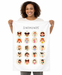 Spanish Feelings Wall Tapestry (Female) – Emotional Awareness & Language Learning Support