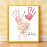 Floral Handprint Printable Gift for Her | Mother’s Day, Grandma, Teacher Appreciation, Birthday Keepsake | Handmade with Love Art