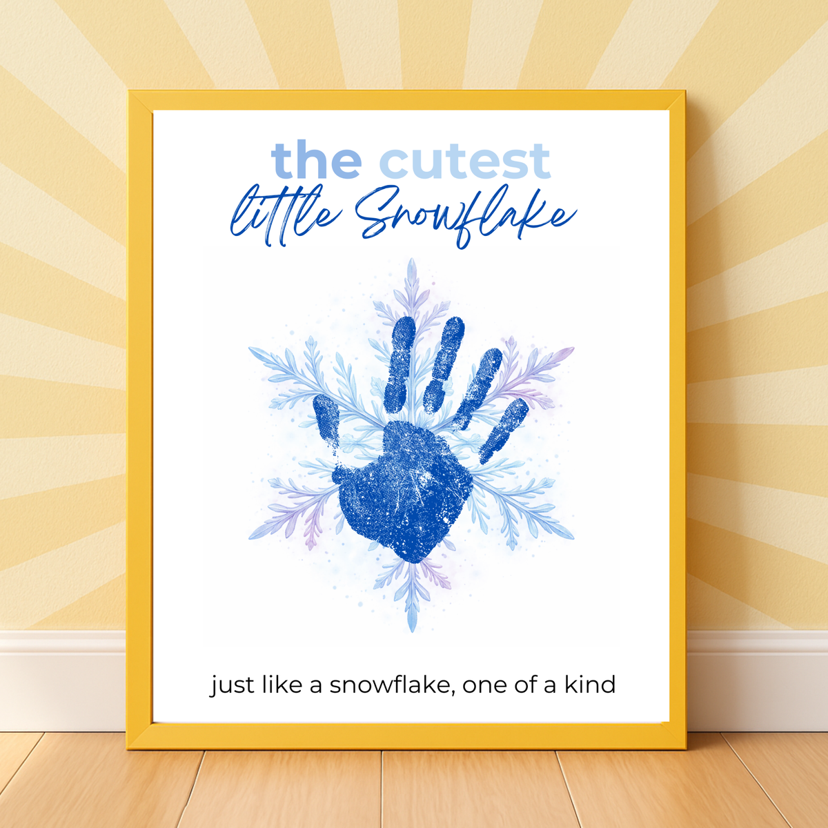 Winter Handprint Snowflake Craft Printable for Kids | Little Snowflake Keepsake Art | One of a Kind Winter Decor PDF