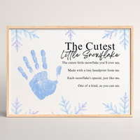 Winter Handprint Craft Printable | “The Cutest Little Snowflake” Keepsake Art | Winter Classroom & Preschool Handprint Activity PDF
