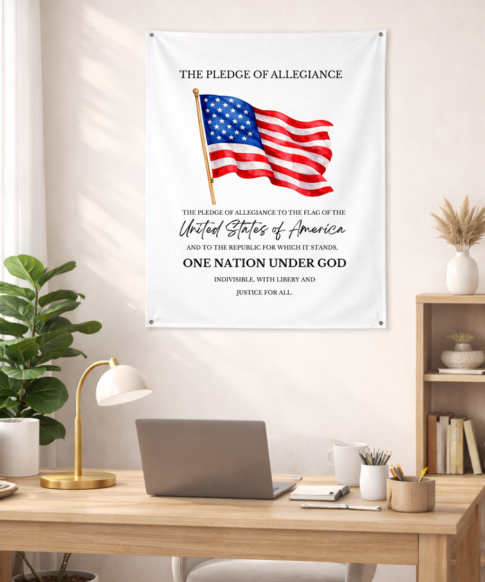 Pledge of Allegiance Wall Tapestry – Civic Education & Classroom Learning Support