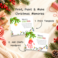 Christmas Ornament Handprint Poem  Craft for Kids | Merry Christmas Keepsake Printable + Free Coloring Page