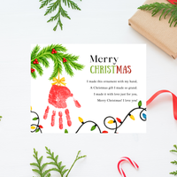 Christmas Ornament Handprint Poem  Craft for Kids | Merry Christmas Keepsake Printable + Free Coloring Page