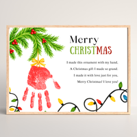 Christmas Ornament Handprint Poem  Craft for Kids | Merry Christmas Keepsake Printable + Free Coloring Page