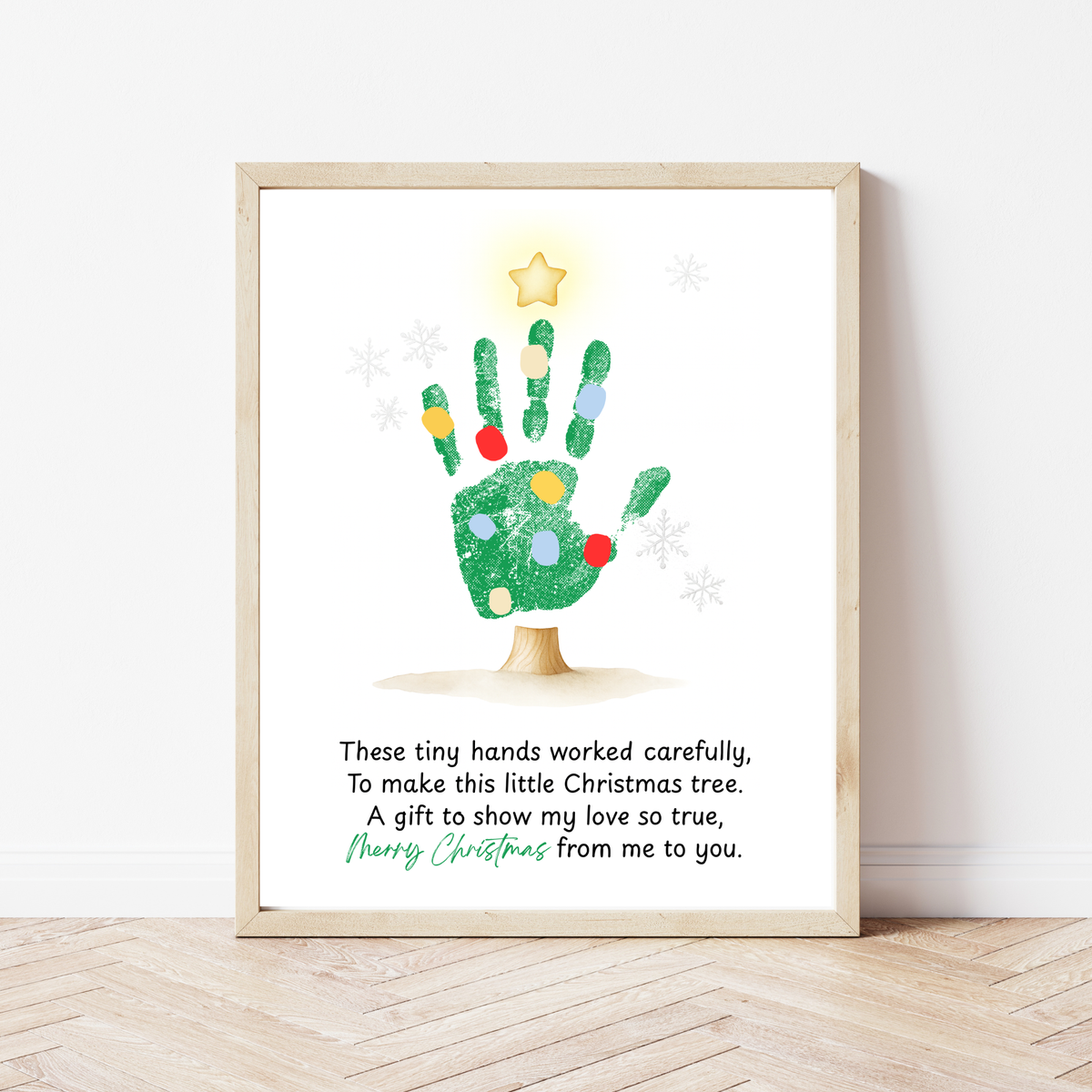 Christmas Tree Handprint Craft | Christmas Keepsake Printable | Preschool Christmas Handprint Activity | Holiday Classroom Craft