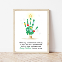 Christmas Tree Handprint Craft | Christmas Keepsake Printable | Preschool Christmas Handprint Activity | Holiday Classroom Craft