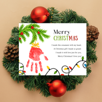 Christmas Ornament Handprint Poem  Craft for Kids | Merry Christmas Keepsake Printable + Free Coloring Page