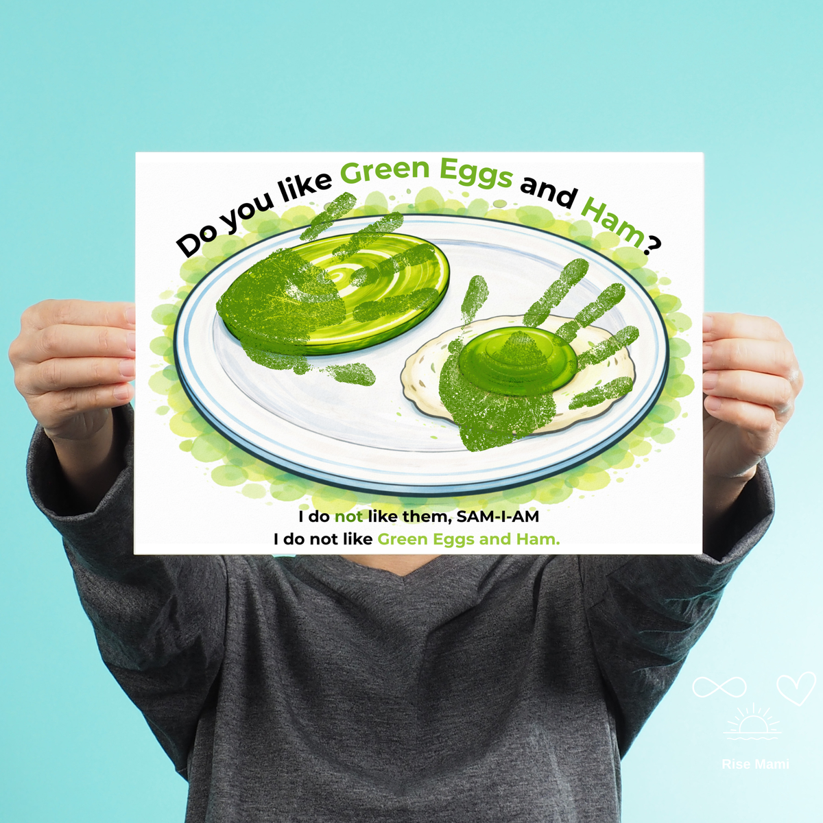 Green Eggs and Ham Handprint Craft Printable | Kids Reading Activity | Literacy Art Keepsake PDF