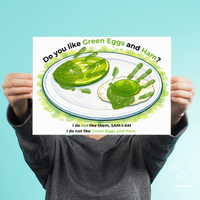 Green Eggs and Ham Handprint Craft Printable | Kids Reading Activity | Literacy Art Keepsake PDF