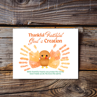 Thankful Faithful God's Creation Handprint Turkey Craft Printable | Christian Thanksgiving Handprint Activity | Preschool Fall Keepsake PDF